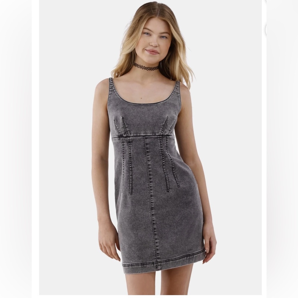 No Boundaries denim mini dress